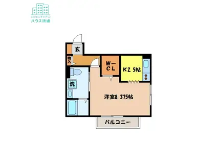 エスポアール(1K/1階)の間取り写真