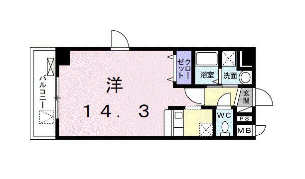 リョーアイ(ワンルーム/5階)の間取り写真