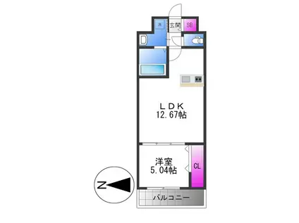 GRAND PASEO サウス(1LDK/7階)の間取り写真