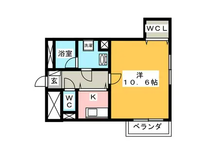 エザンス(1K/2階)の間取り写真