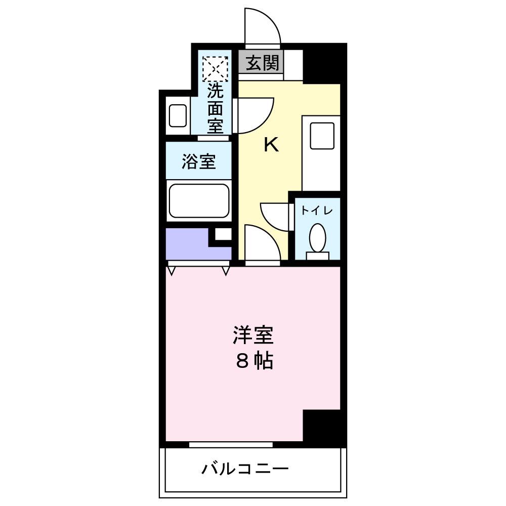 ヴィガラスT(1K/2階)の間取り写真