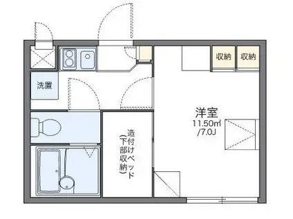 レオパレスCOMFORT(1K/2階)の間取り写真