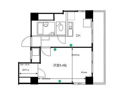 AMOUR名駅(1DK/3階)の間取り写真