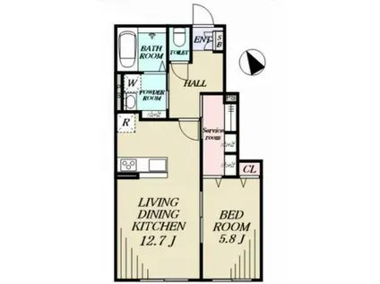 プラナス浜崎(1SLDK/1階)の間取り写真