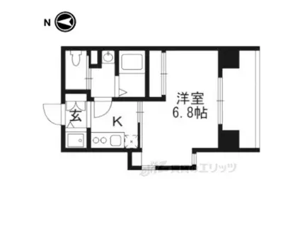 アクアプレイス京都洛南Ⅲ(1K/7階)の間取り写真