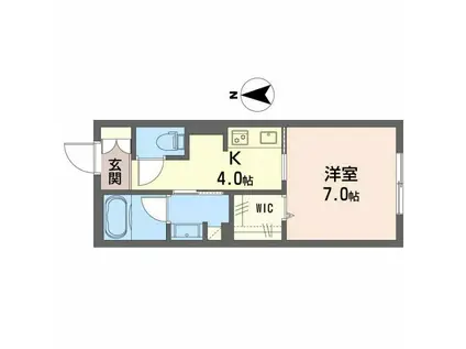 シャーメゾン大垣郭町(1K/1階)の間取り写真