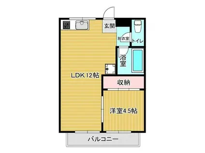 ハイムエル(1LDK/1階)の間取り写真