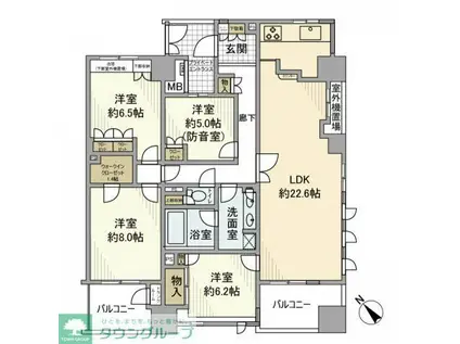 ビーコンヒル能見台センターヒル・E館(4LDK/11階)の間取り写真