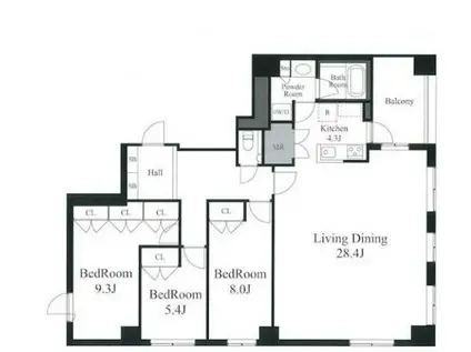 寿ビル(3LDK/6階)の間取り写真