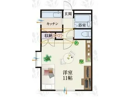 BCASA深谷IIRE-BORN(1K/2階)の間取り写真