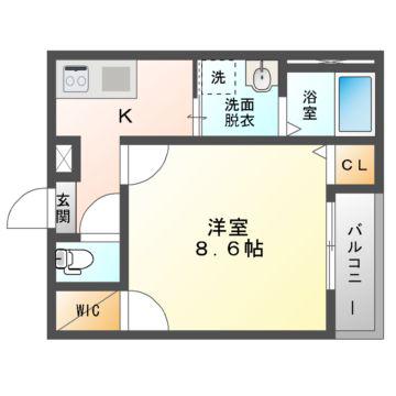 フジパレス西三荘III番館(1K/3階)の間取り写真