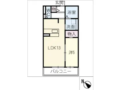 千種区御影町1丁目マンショ(1LDK/3階)の間取り写真