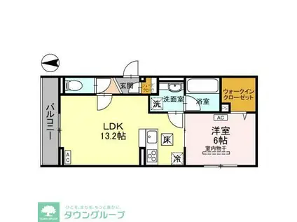 アニヴェルセル(1LDK/1階)の間取り写真