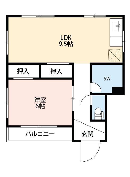 VINTAGE BASE(1LDK/2階)の間取り写真