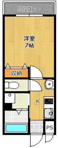 ラフェスタ妻鹿(1K/1階)の間取り写真