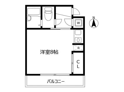 ボンマルシェ(ワンルーム/3階)の間取り写真