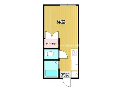 たなかハイツ I(ワンルーム/2階)の間取り写真