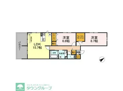 プラムスクエア(2LDK/2階)の間取り写真