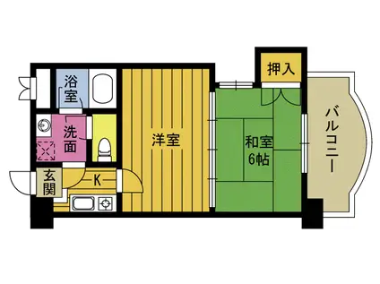 別府ダイカン511(2K/5階)の間取り写真