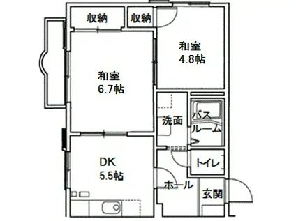 コート東浦(2DK/1階)の間取り写真