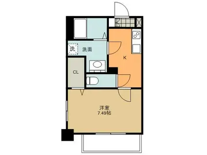 STUDIE小倉離宮(1K/6階)の間取り写真