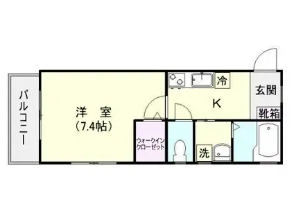 グランビルド東谷山(1K/1階)の間取り写真
