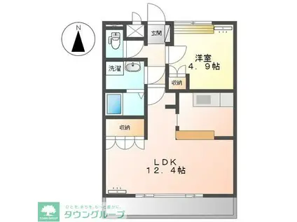 パルムドール(1LDK/1階)の間取り写真
