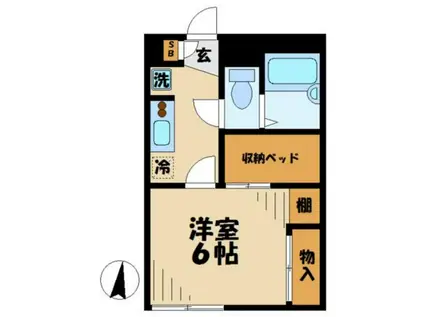 レオパレスFINEVIEWⅡ(1K/2階)の間取り写真