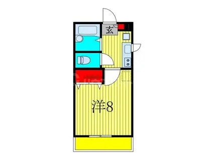 ローズヴィラ(1K/1階)の間取り写真