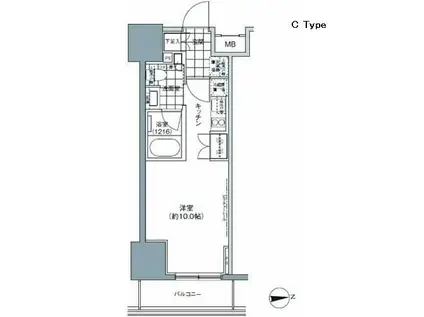 パークハビオ上野3丁目(ワンルーム/7階)の間取り写真
