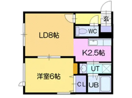 サン・ルミエール(1LDK/2階)の間取り写真