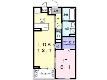 イーストIVイーストIV(1LDK/1階)の間取り写真