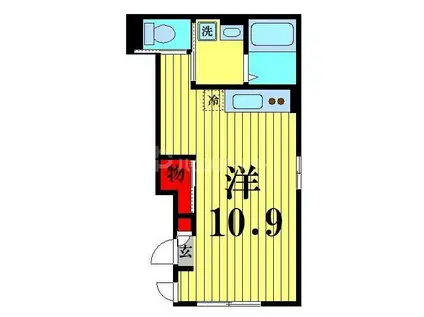 TKハウスII(ワンルーム/1階)の間取り写真