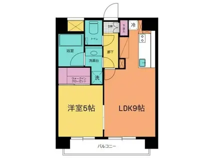 シャルマン中野坂上(1LDK/4階)の間取り写真