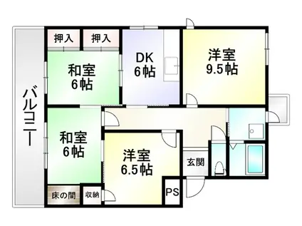 足立ハイマート(4DK/4階)の間取り写真