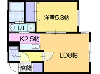 富士3丁目AP(1LDK/1階)の間取り写真