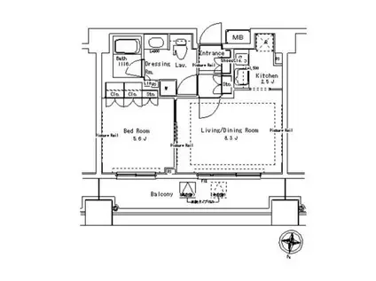 パークアクシス御茶ノ水ステージ(1LDK/12階)の間取り写真