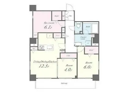 GRDEN COUURT A 高島平(2SLDK/1階)の間取り写真