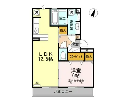 ロイヤルティアラV・VIV(1LDK/3階)の間取り写真