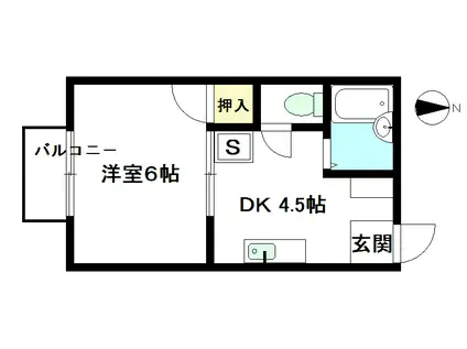 コスモ101(1K/2階)の間取り写真