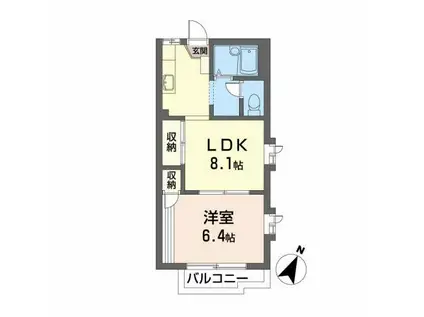 エルアルカサー(1LDK/2階)の間取り写真