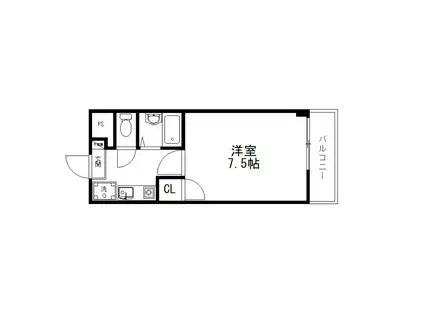 アメニティFK(1K/2階)の間取り写真