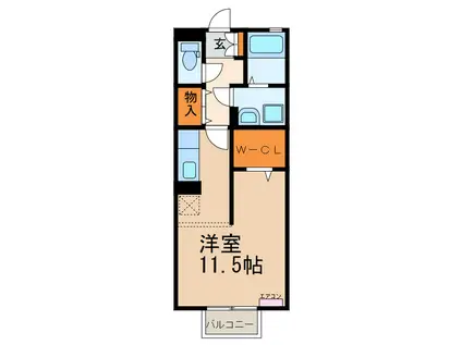 ラ フォーレ幸心(ワンルーム/2階)の間取り写真