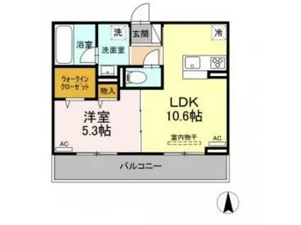 フォレスト和泉(1LDK/2階)の間取り写真