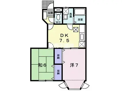 シャルマンII(2DK/1階)の間取り写真