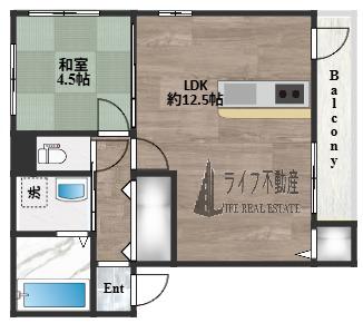 MJハイツ稲田上町(1LDK/1階)の間取り写真