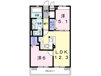 NAGAYA(2LDK/1階)の間取り写真