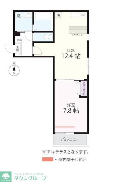 QUIET CRAB HOUSE TOGETHER長津田(1LDK/2階)の間取り写真