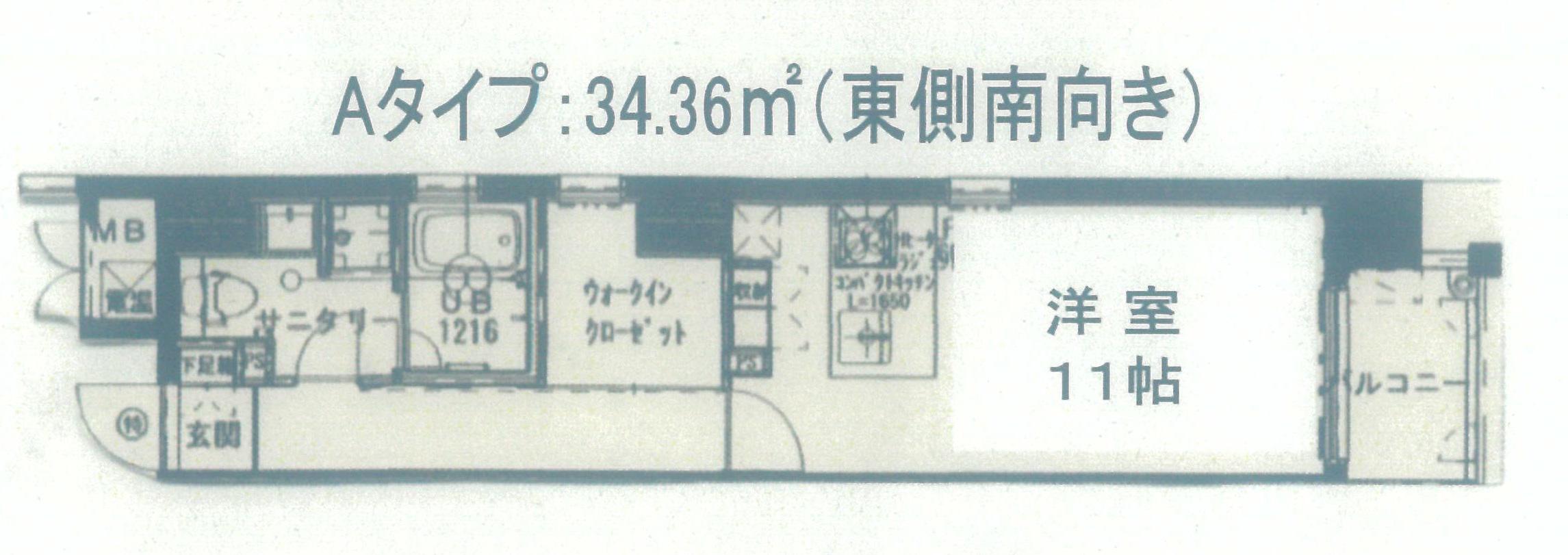 ラ・パサージュ(ワンルーム/8階)の間取り写真