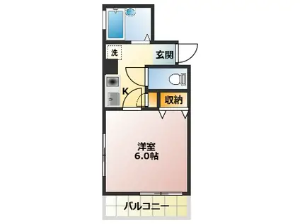 ロジュマン大裕(1K/3階)の間取り写真